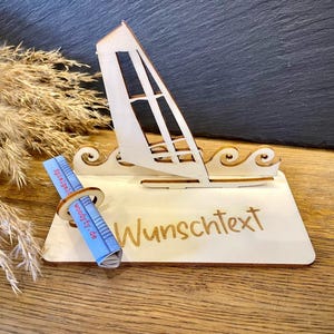 Geldscheinhalter Surfen, Surfen, Wasser, Geldgeschenk, Geburtstag, Geschenk, Wunschtext, Personalisierbar