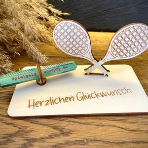Geldscheinhalter Tennis, Geldgeschenk, Geburtstag, Tennisschläger, Geschenk, Wunschtext, Personalisierbar