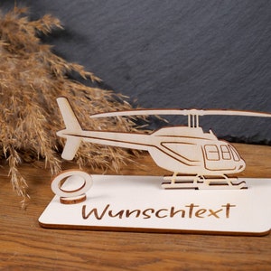 Geldscheinhalter Helikopter, Hubschrauber, Rundflug, Geldgeschenk, Geburtstag, Geschenk, Wunschtext, Personalisierbar Bild 2