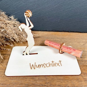 Geldscheinhalter Basketballspielerin, Basketballspielerin, Geldgeschenk, Geburtstag, Sport, Geschenk, Wunschtext, Personalisierbar