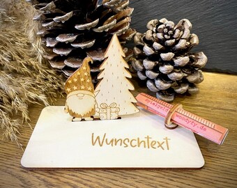 Geldscheinhalter Weihnachtswichtel  Wichtel  Weihnachtsmann  Weihnachten  Nikolaus  Geldgeschenk  Geschenk  Wunschtext  Personalisierbar