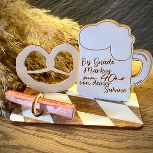 Geldscheinhalter Oktoberfest, Bier mit Breze, Maß, Geldgeschenk, Geburtstag, Fest, Party, Geschenk, Wiesn, Bayern, Wunschtext