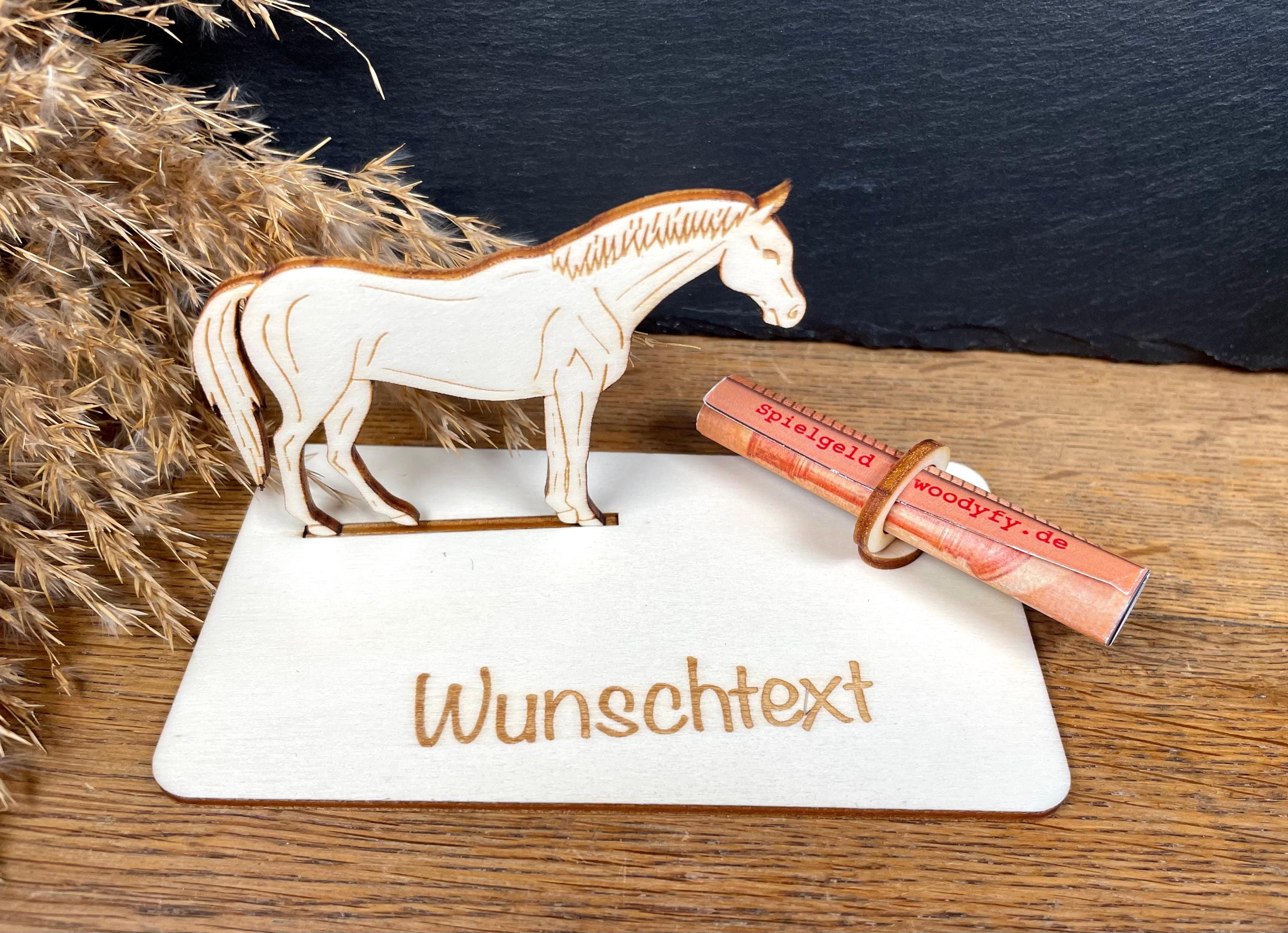 Geldscheinhalter Pferd, Geldgeschenk, Geburtstag, Reiten, Geschenk, Wunschtext, Personalisierbar