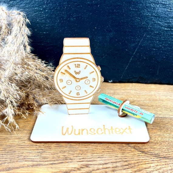 Geldscheinhalter Armbanduhr, Uhr, Smartwatch, Geldgeschenk, Geburtstag, Geschenk, Wunschtext, Personalisierbar