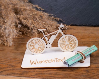 Geldscheinhalter E-Bike, ebike, Fahrrad, Geldgeschenk, Geburtstag, Rad, Geschenk, Wunschtext, Personalisierbar