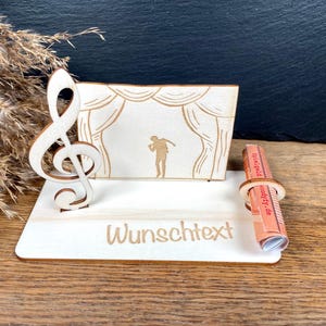 Geldscheinhalter Konzert, Theater, Musical, Sänger, Musik, Geldgeschenk, Geburtstag, Geschenk, Wunschtext, Personalisierbar