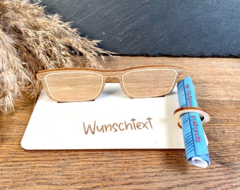 Geldscheinhalter Sonnenbrille, Allgemein, Geburtstag, Führerschein, Geschenk, Wunschtext, Personalisierbar