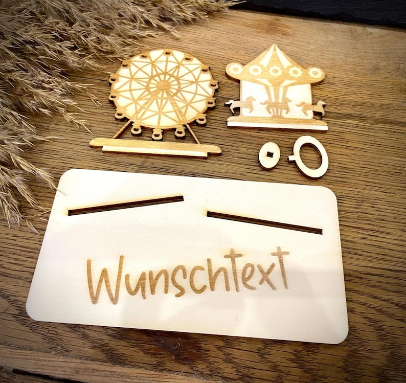 Geldscheinhalter Freizeitpark Erlebnispark Geldgeschenk Geschenk Wunschtext Personalisierbar Bild 3