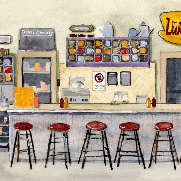 Luke's Diner Gilmore Girls TV Art Print
