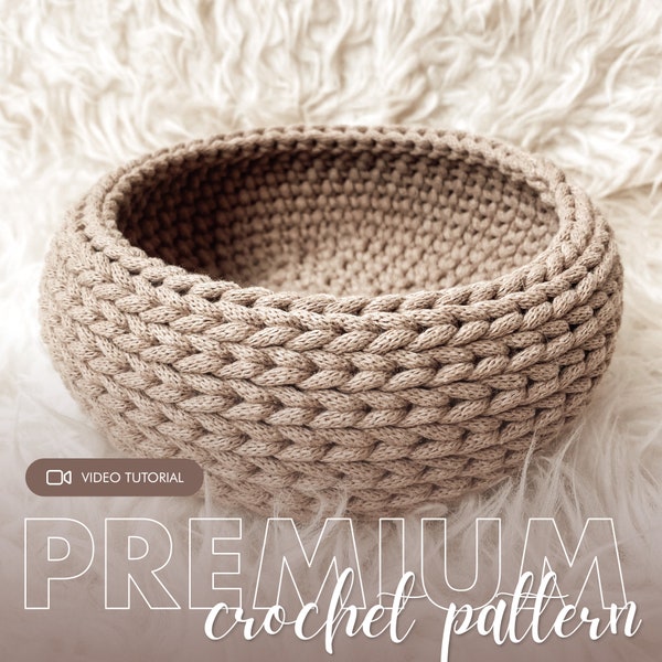 Crochet Bowl PATTERN - pdf with video tutorial - crochet basket - crochet decor | ENGLISH version