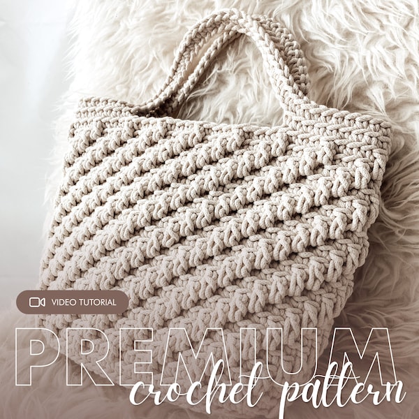 Crochet Round Bag PATTERN - pdf with video tutorial & diagrams - small crochet bag - diagonal pattern | ENGLISH version