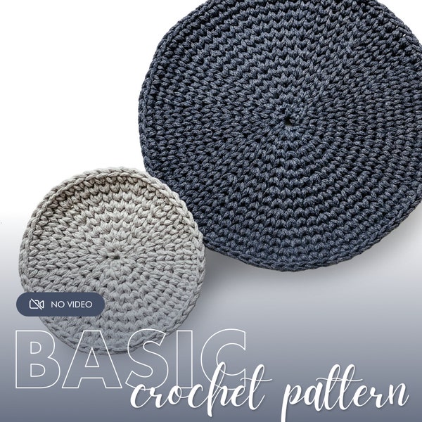 Crochet Circle PATTERN - pdf with diagram - placemats, coasters, bag or basket bottom | ENGLISH version