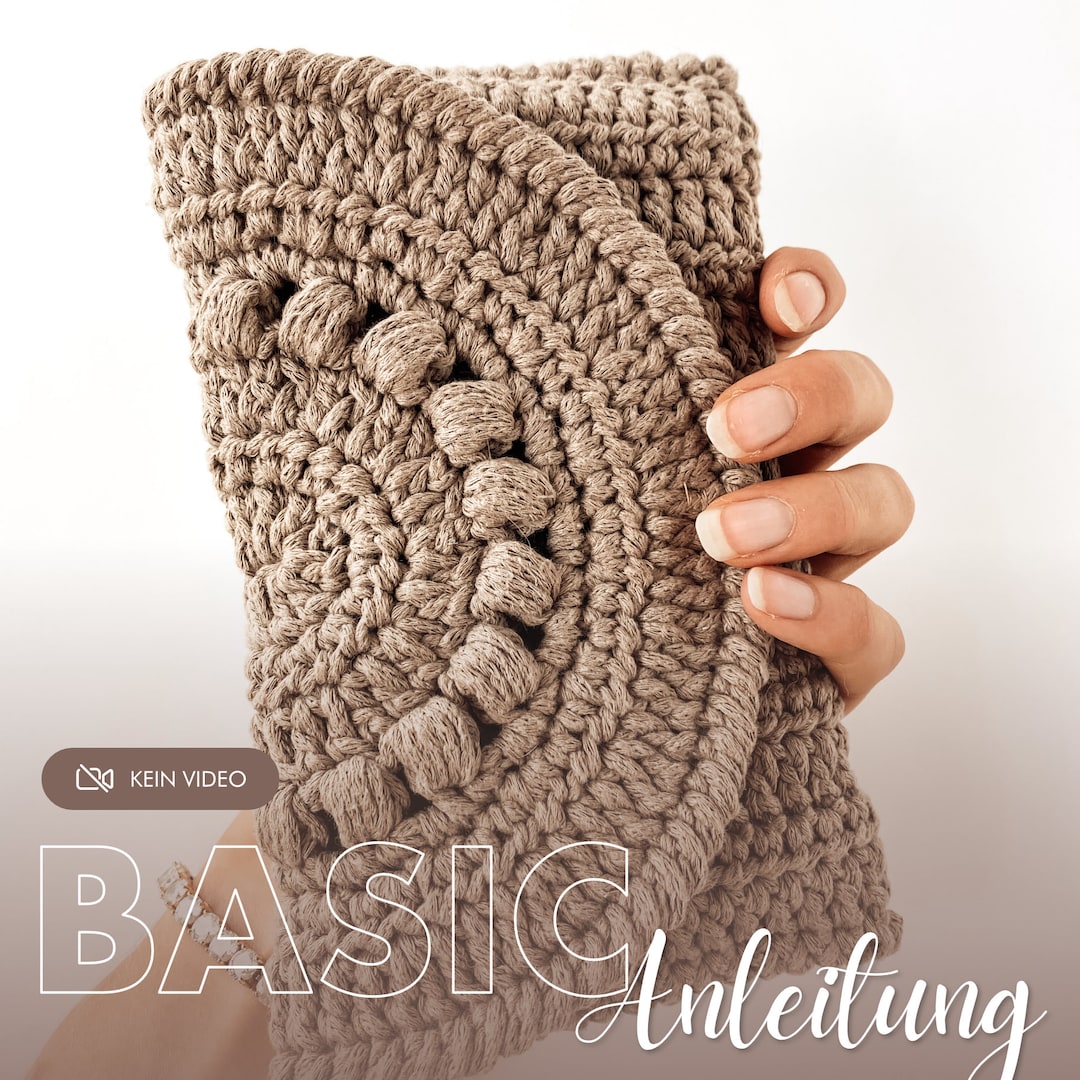 HÄKELANLEITUNG Clutch PDF Anleitung Mit Bildern Kleine Tasche Häkeln
