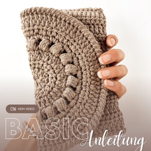 HÄKELANLEITUNG Clutch - PDF Anleitung mit Bildern - kleine Tasche häkeln | DEUTSCHE Version