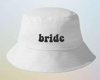 BRIDE Bucket Hat Unisex Cap Customize Colors Choose Your Hat Color and Vinyl Color Print