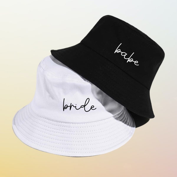 Bride Babe Bucket Hat Unisex Cap Customize Colors Choose Your Hat Color and Vinyl Color Print