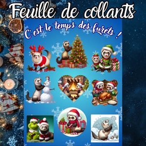 Feuille d’autocollants furets