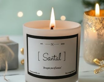 Santal Le Labo Inspired Soy Candle Wood Wick | Gift Idea | Home Decor White Jar 10 oz