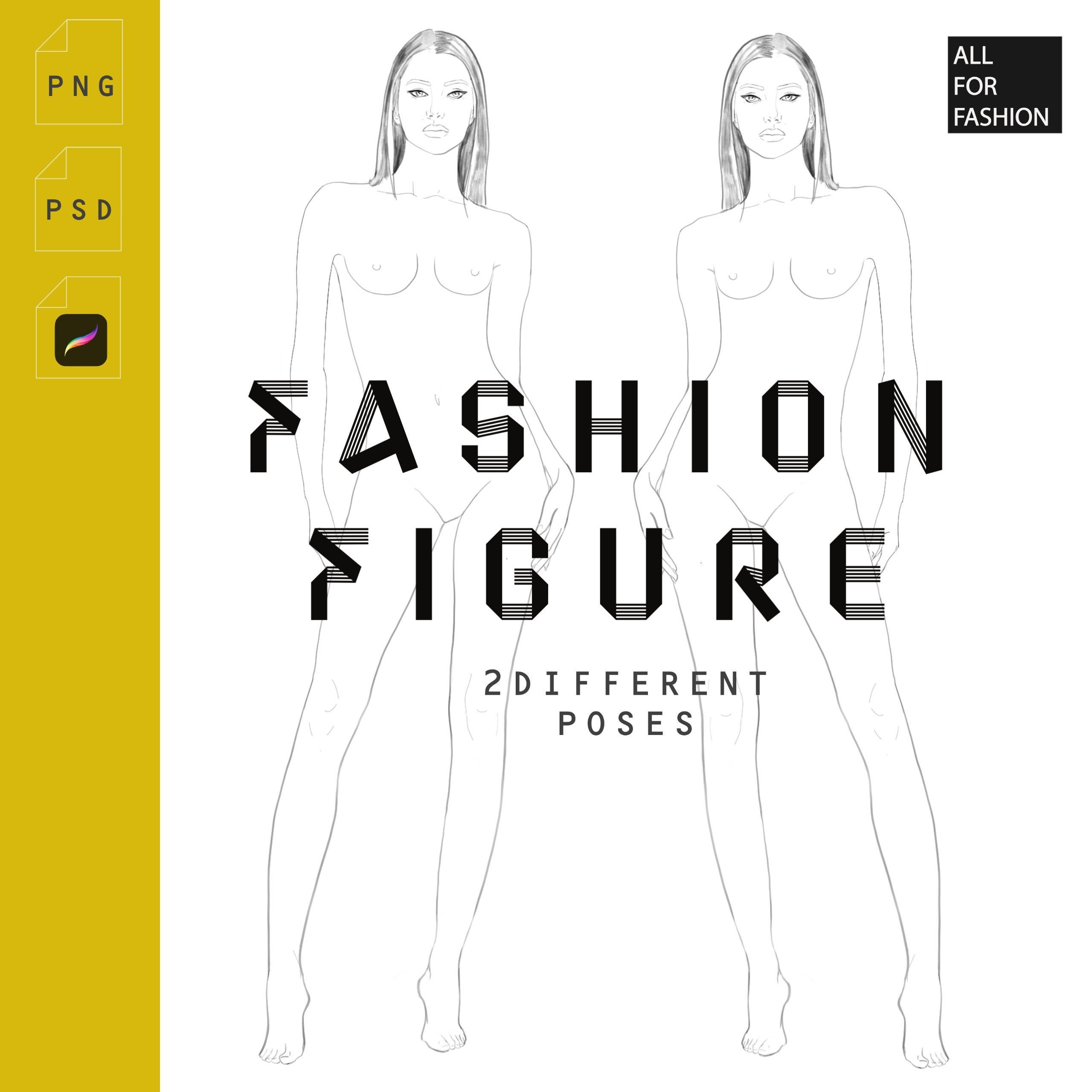 34 Fashion Croquis Designs & Graphics