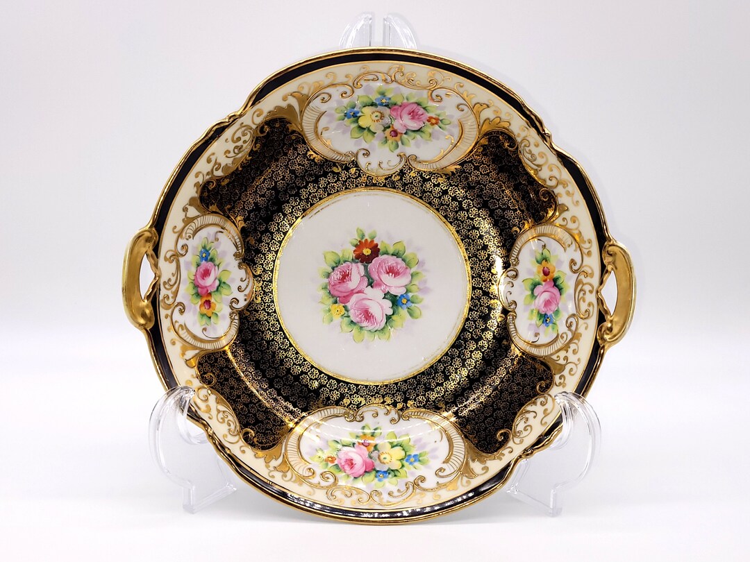Antique Nippon Porcelain Bowl Handpainted Decorative, Floral, Gold