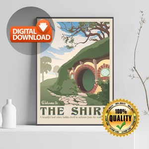 The Shire Lord of the Rings Posters Lotr Travel Prints Lord of the Ring ...