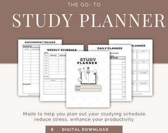 assignment deadline tracker Study planner, study guide printable, homework tracker, digital download planner, Assignment tracker, project planner, Back to School guide