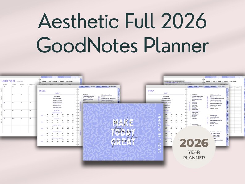 2026 Digital Planner for Goodnotes | Hyperlinked Weekly, Monthly ...