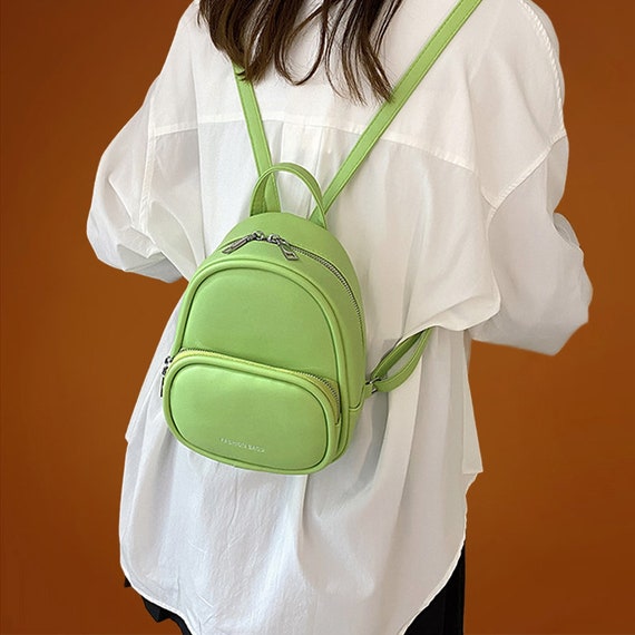 Mini vegan leather clearance backpack