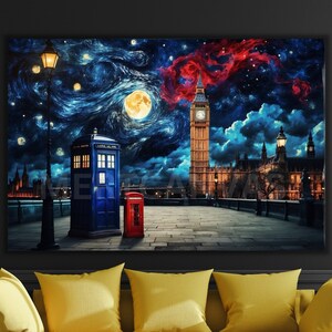 Canvas Doctor Who Tardis Box London Art Doctor Who Wall Art London Big ...