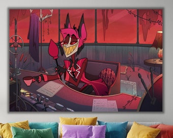 Alastor Poster Alastor Canvas Hazbin Hotel Art Demon Character Design Cartoon Canvas Print Wiki Inspired Art Fan Artwork Animated Character