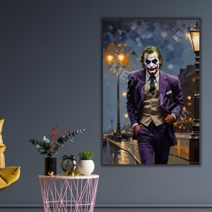 Canvas Joker en Parijs kunst Joker kunst aan de muur geschenken Joker Canvas Joker art Joker poster Heath Ledger The Joker schilderij Joker Canvas Joker Art