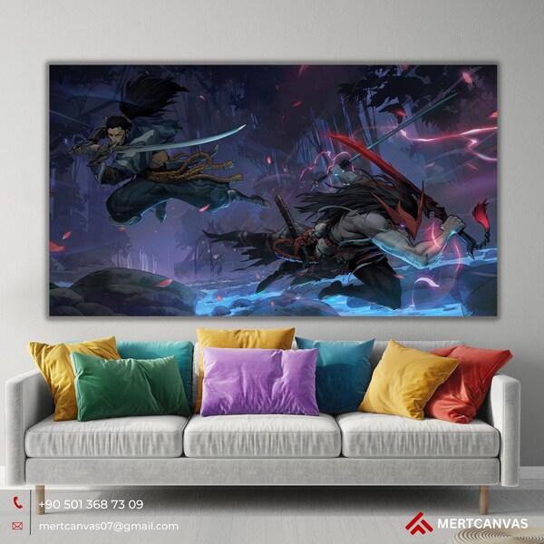 Yone League Of Legends Lol Poster Canvas Wall Art Decor Boys Room Decor Fans Gifts Gamer Room Decor Video Skin Yone Lol Yone Canvas Wall Art