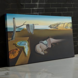 Salvador Dalí The Persistence of Memory Surrealist Canvas Print | Melting Clocks Poster Wall Art | Famous Surrealism Artwork for Home Decor