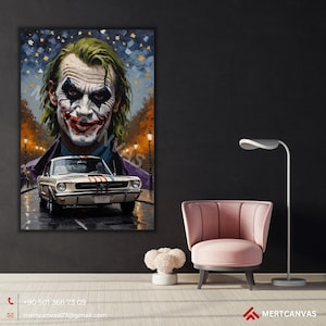 Canvas Joker Art Joker Wall Art geschenken Joker Canvas Joker art Joker Poster Heath Ledger The Joker schilderij Joker Canvas Joker Art