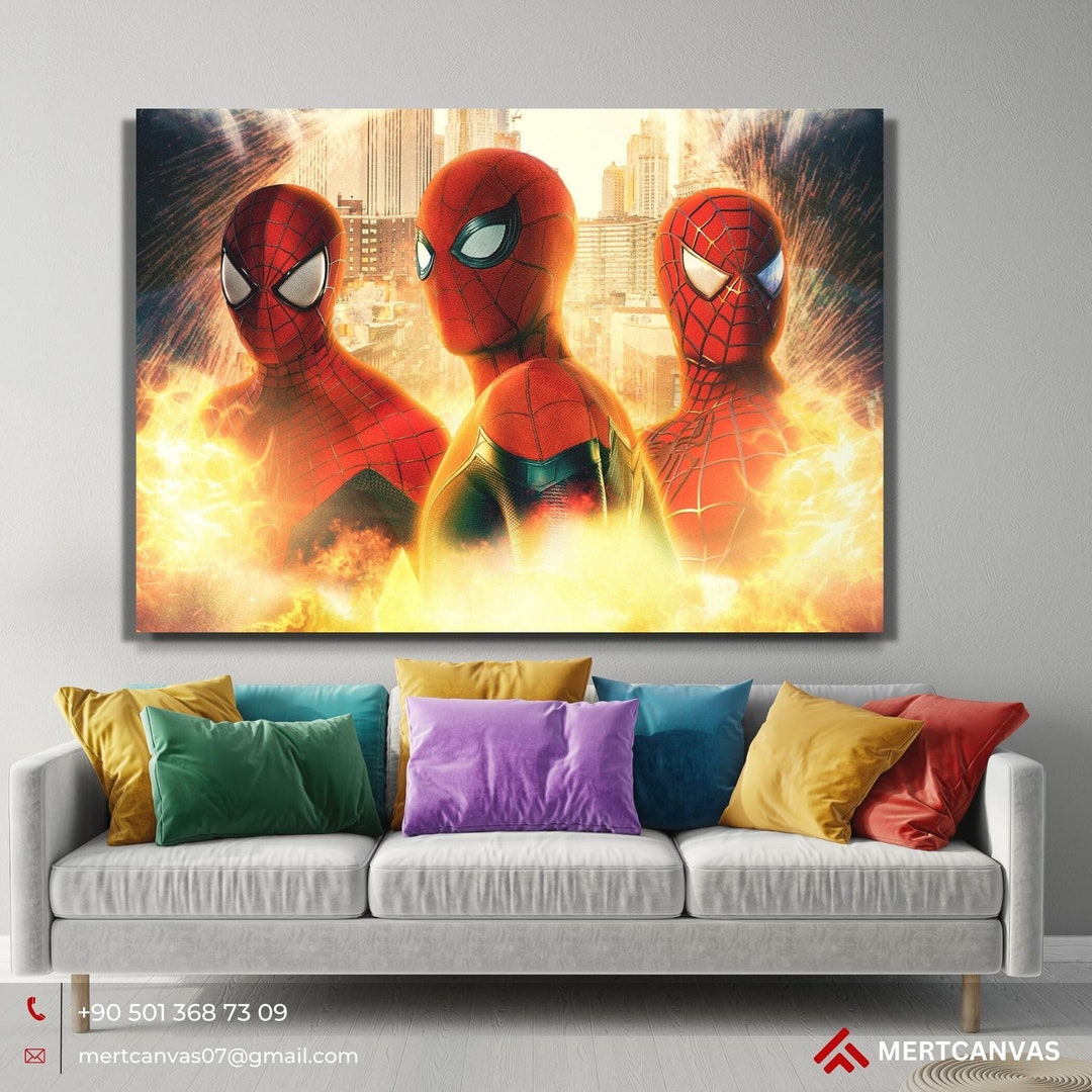 Spiderman Canvas Poster for Gift Comic Spiderman Wall Art Etsy