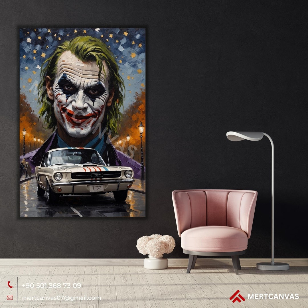 Joker Fan Art Freehand Drawing Joker Canvas Joker Poster Joker Etsy