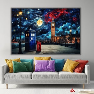 Canvas Doctor Who Tardis Box London Art Doctor Who Wall Art London Big ...