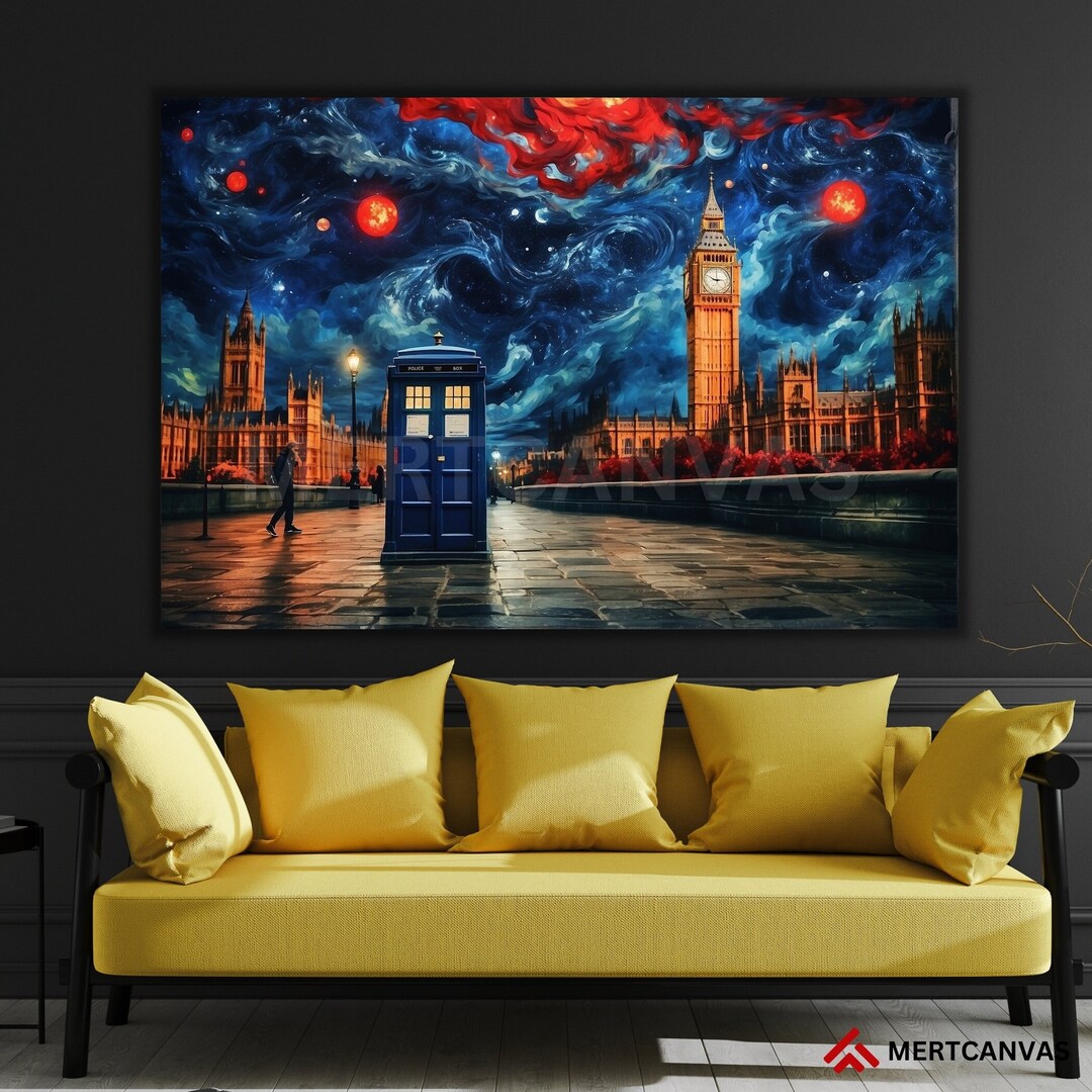 Canvas Doctor Who Tardis Box London Art Doctor Who Wall Art London Big ...