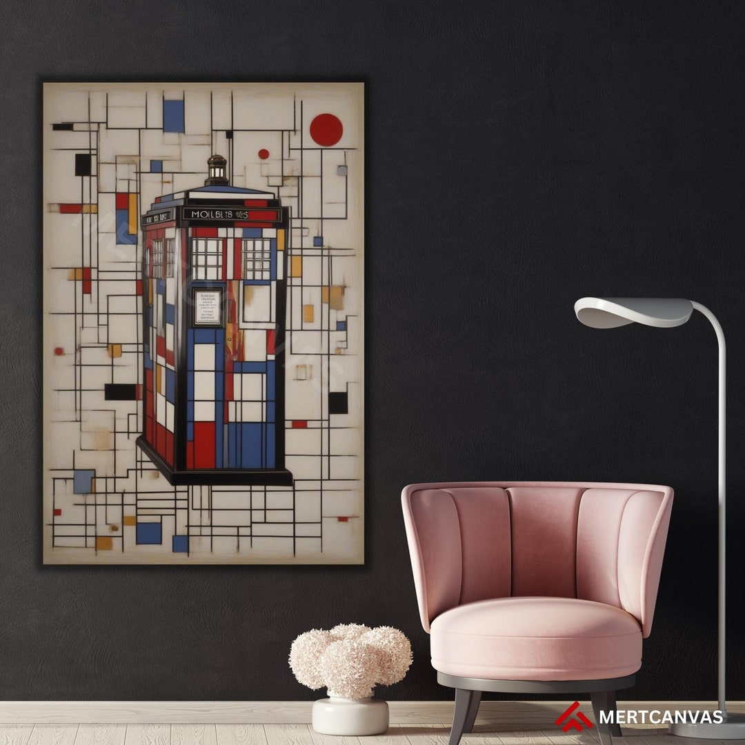 Doctor Who Tardis Box Piet Mondrian Style Doctor Who Wall Art - Etsy