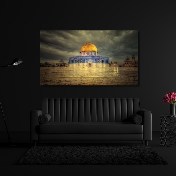 Jerusalem Canvas, Masjid Al Aqsa, Jerusalem, Jerusalem Art, Jerusalem Wall art, Islamic Wall Art Canvas, Islamic Gifts, Muslim Gifts, Canvas