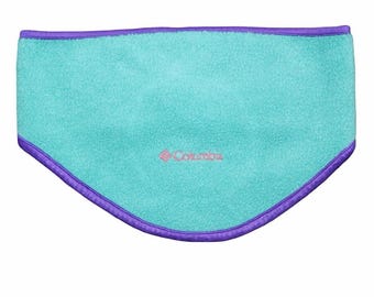 Cubrecuesto/cubrebocas/bufanda tubular de felpa Columbia estilo vintage de los años 90. Hecho en EE. UU.