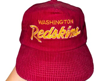 VTG 80s Washington Redskins Hat Cap Sports Specialties The Cord Corduroy Script