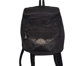 Vintage y2k Harley-Davidson mini backpack with HD logo. black
