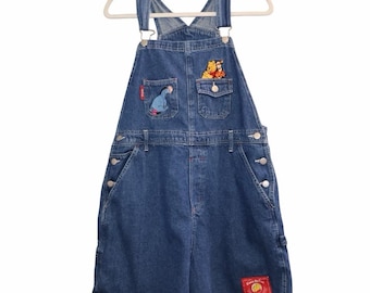 vintage Y2k Disney Winnie de Pooh denim overall met bretels. XL dames