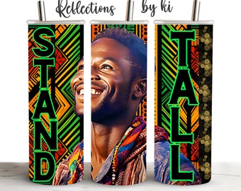 Black Girl Tumbler Wrap Png Modèles de conception de sublimation, Tumbler afro-américain, Tumbler droit, Téléchargement numérique, #Stand Talll