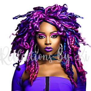 Locs SVG, Black Woman Locs SVG, Natural svg, Black Girl SVG cricut, African American clipart, African American svg, #Purp One Locd Sis