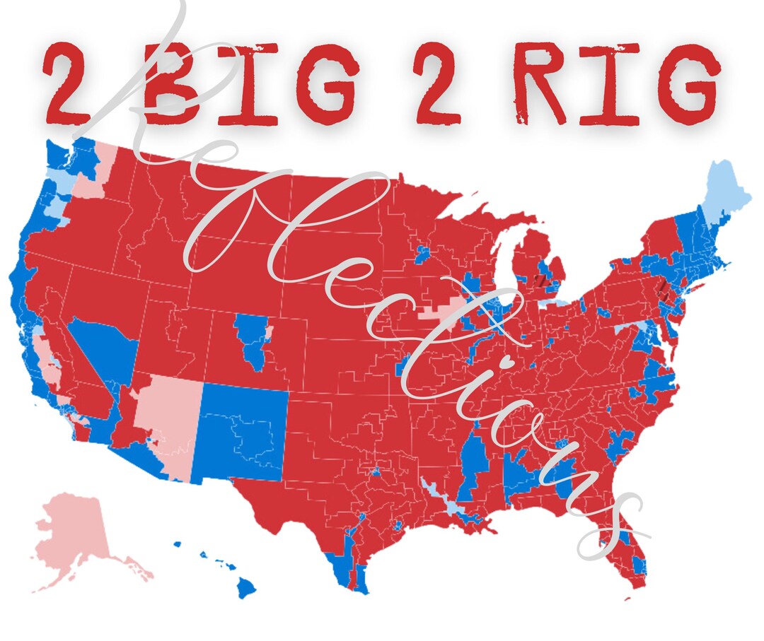2 Big 2 Rig PNG, 2024 Election Map Png, Usa PNG, Digital Clipart, Unity