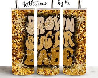 Tumbler wrap Sublimation Best-seller, Black Girl Tumbler Wrap, Sublimation Design, Straight Tumbler, PNG Téléchargement numérique, #Brown Sugar