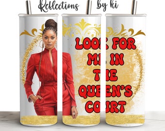 Black Girl Tumbler Wrap Png Modèles de conception de sublimation, Tumbler afro-américain, Tumbler droit, Téléchargement numérique, #Queens Court