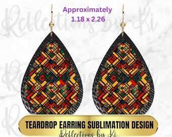 Boucles d'oreilles sublimation, conception PNG en sublimation en forme de larme, #Zaria Teardrop